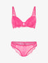 Ensemble soutien-gorge push-up et culotte en dentelle - Fuchsia - 1