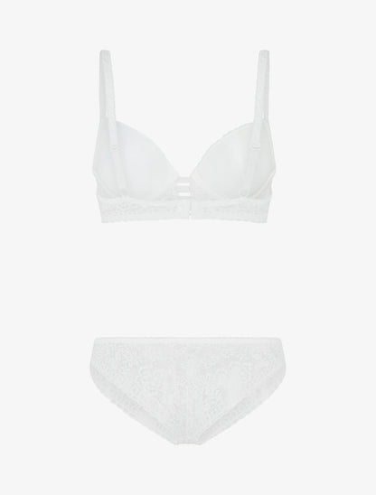 Ensemble soutien-gorge et culotte en dentelle - Blanc - 2