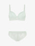 Ensemble soutien-gorge et culotte en dentelle - Vert pastel - 4