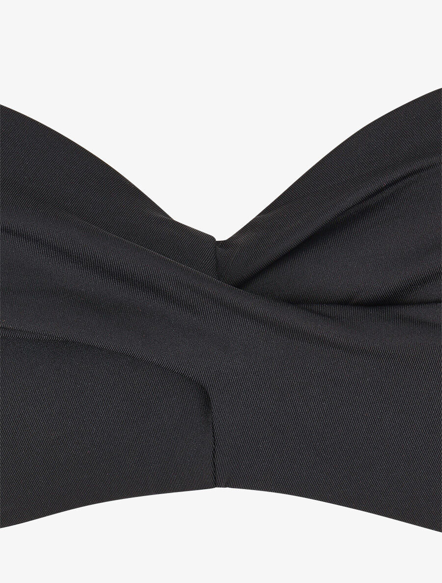 Bikini à balconnet et tanga uni - Noir - 3