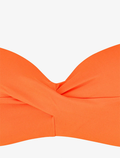 Bikini à balconnet et tanga uni - Orange fluo - 3