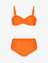 Maillot de bain 2 pièces taille haute - Orange fluo - 1