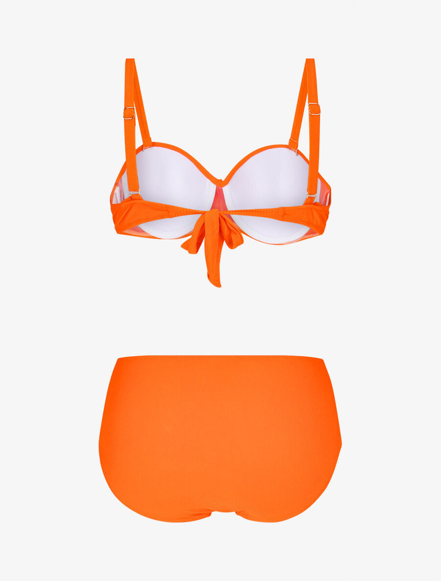 Maillot de bain 2 pièces taille haute - Orange fluo - 2