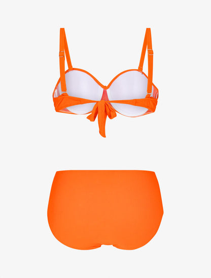 Maillot de bain 2 pièces taille haute - Orange fluo - 2