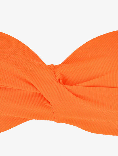 Maillot de bain 2 pièces taille haute - Orange fluo - 3
