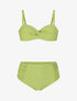 Maillot de bain 2 pièces taille haute - Vert anis - 1