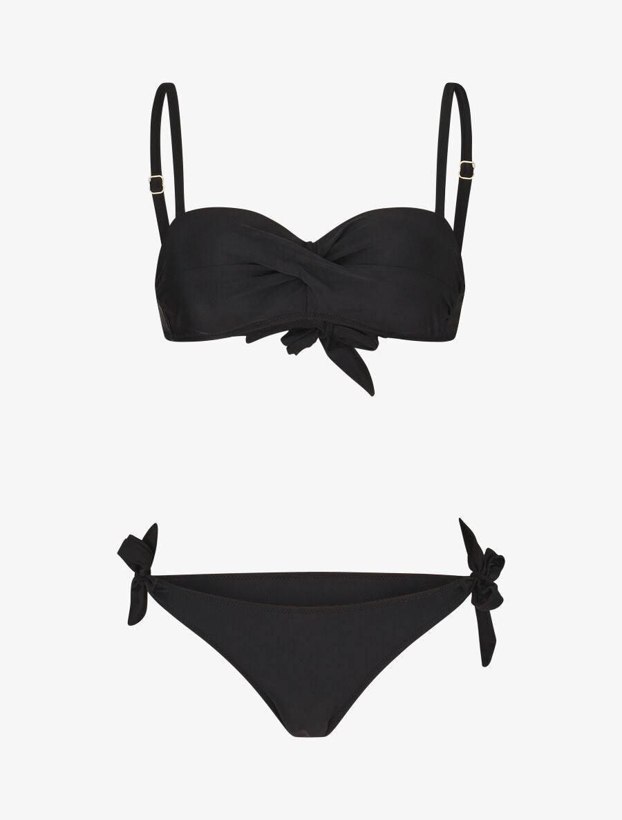 Maillot de bain 2 pièces torsadé - Noir - 4