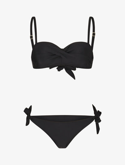Maillot de bain 2 pièces torsadé - Noir - 4