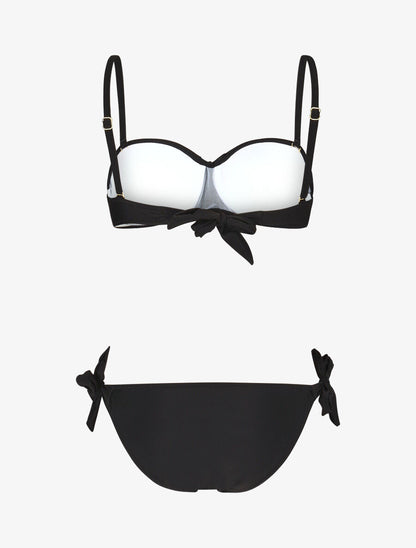 Maillot de bain 2 pièces torsadé - Noir - 2