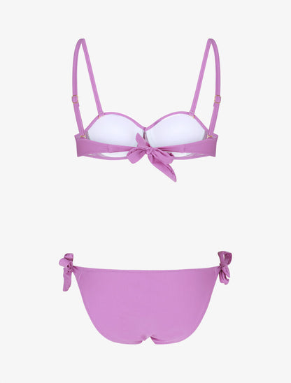 Maillot de bain 2 pièces torsadé - Rose violacé - 2