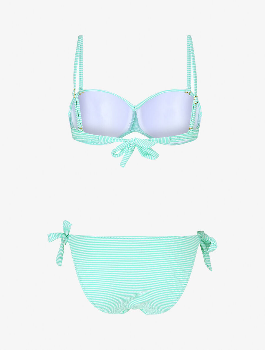 Bikini imprimé rayé - Vert - 2