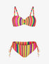 Bikini à imprimé rayures - Rose - 4
