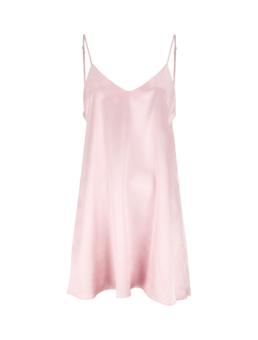 Ensemble kimono et nuisette satinés - Rose - 4