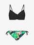 Bikini à imprimé tropical - Noir - 1