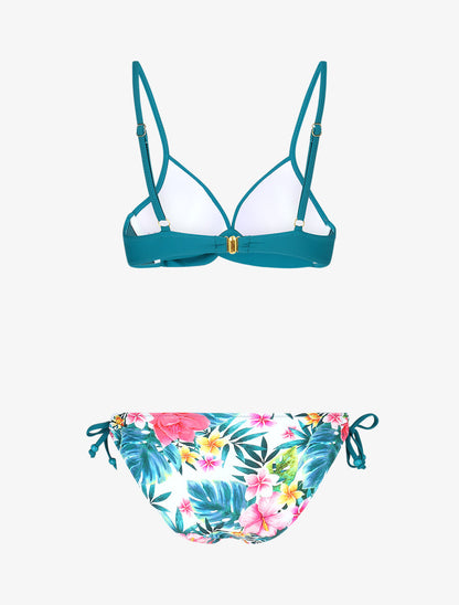 Bikini à imprimé tropical - Blanc - 2