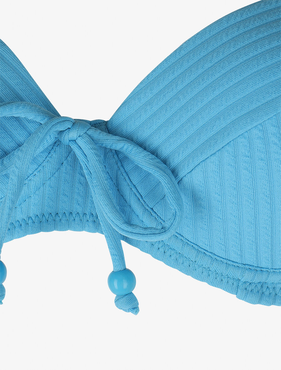 Bikini uni effet texturé - Bleu ciel - 3