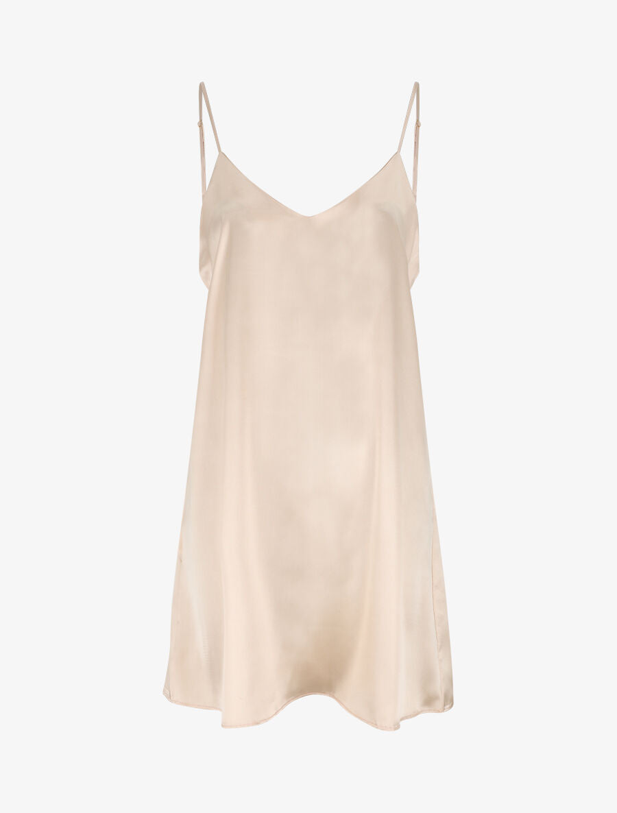 Ensemble kimono et nuisette satinés - Beige - 4