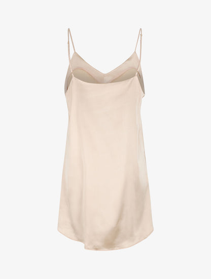 Ensemble kimono et nuisette satinés - Beige - 5