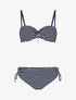 Bikini à imprimé style marinière - Marine - 1
