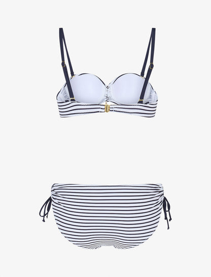Bikini à imprimé style marinière - Blanc - 2