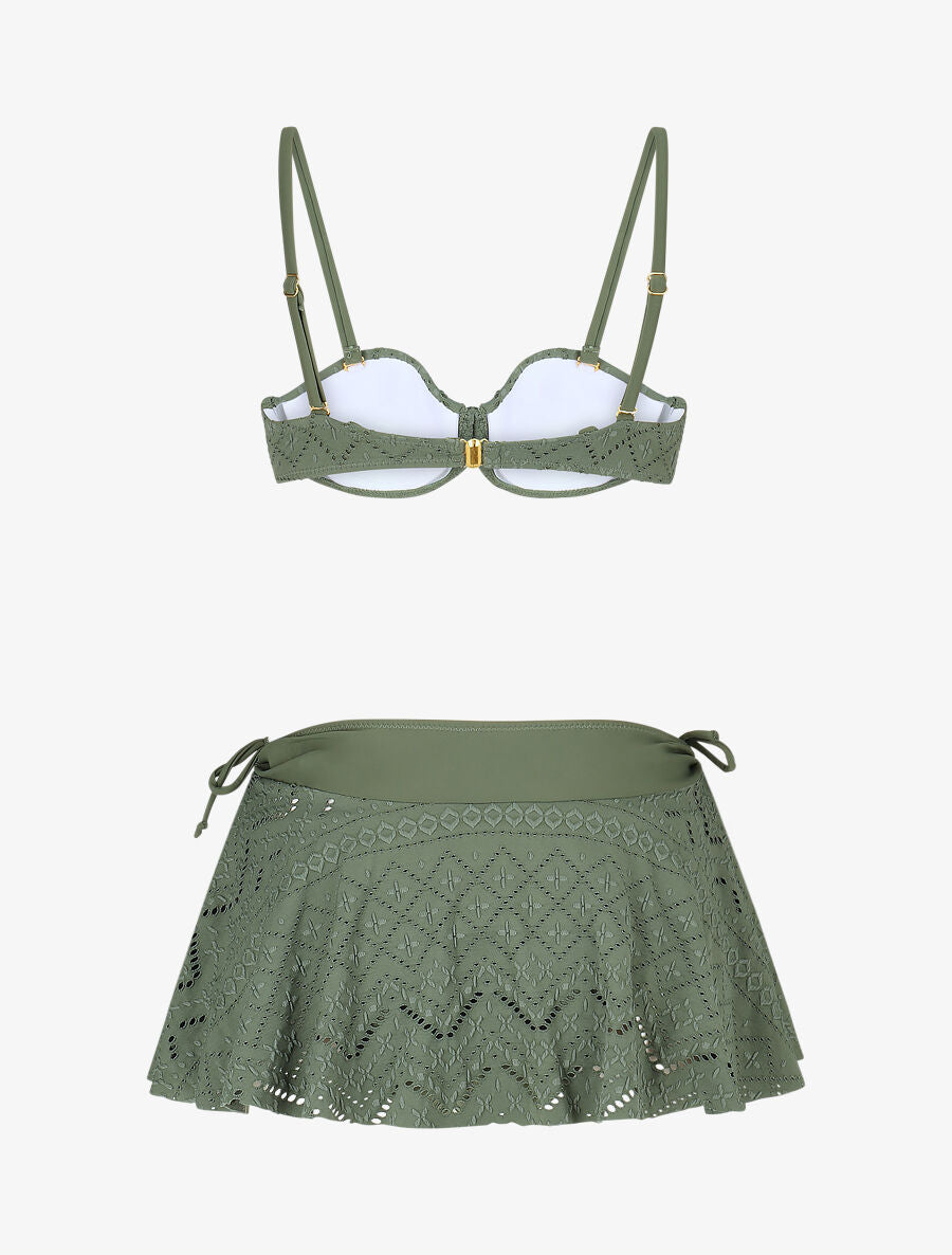 Ensemble de maillot de bain uni - Kaki - 2