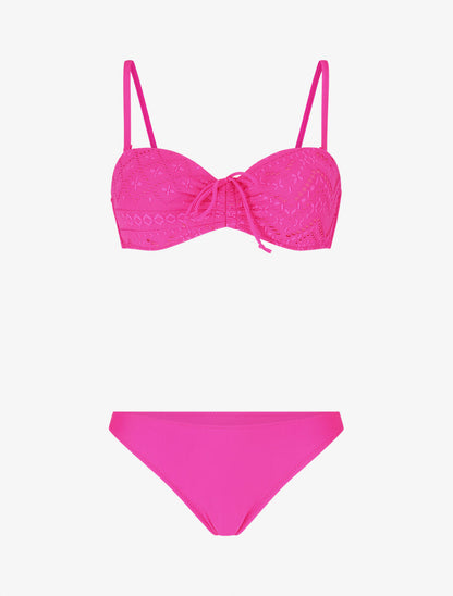 Ensemble de maillot de bain uni - Fushia - 4