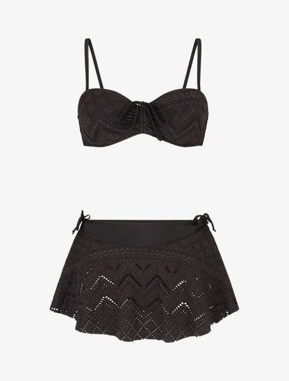 Ensemble de maillot de bain uni - Noir - 1