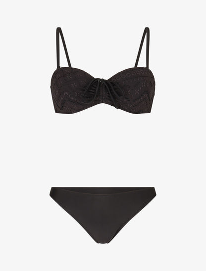 Ensemble de maillot de bain uni - Noir - 4
