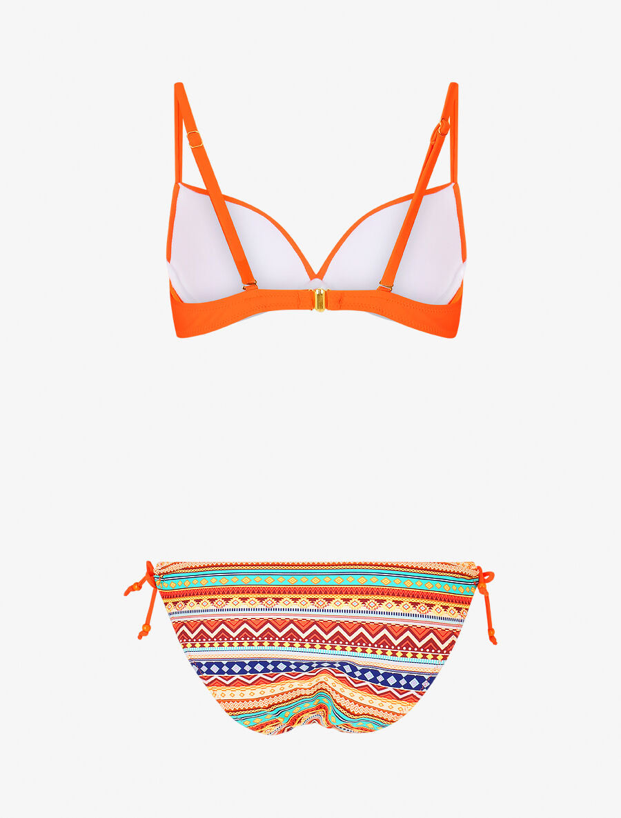 Bikini dépareillé à imprimé aztèque - Orange - 2