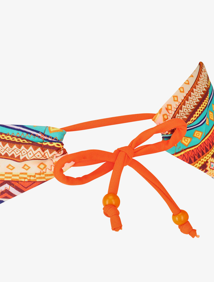 Bikini dépareillé à imprimé aztèque - Orange - 3