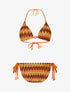 Bikini triangle imprimé zigzag - Marron - 1