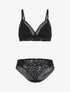 Ensemble push up en dentelle à motifs fleuri - Noir - 4