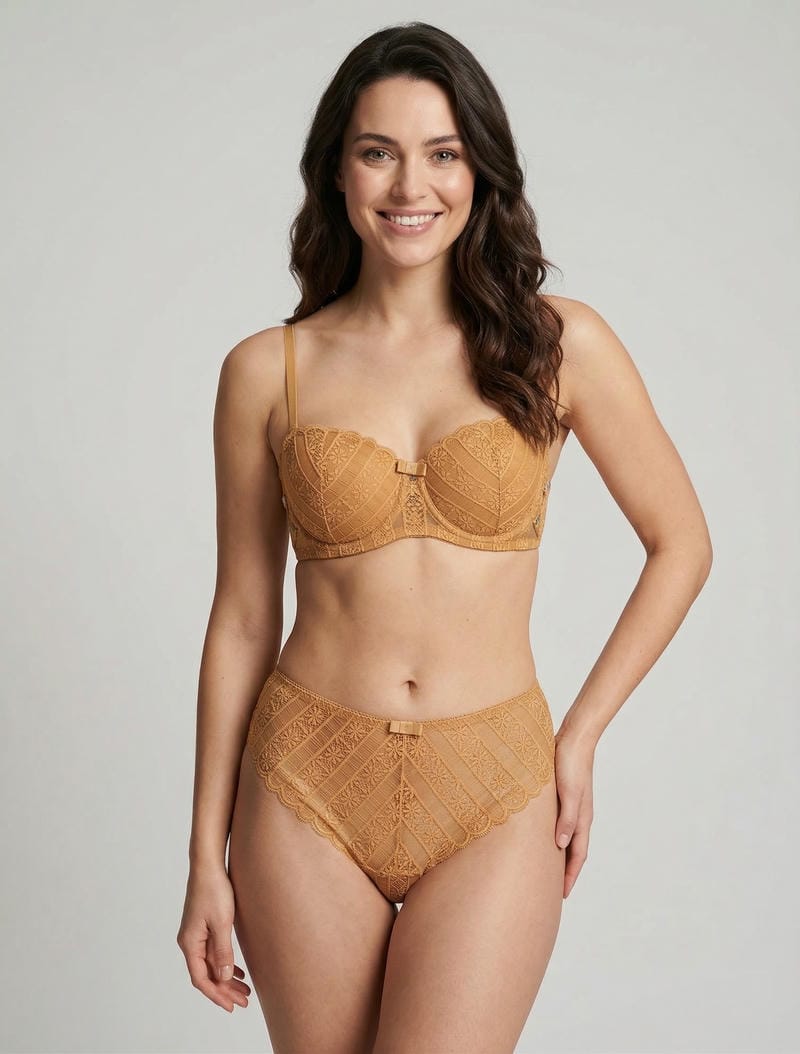 Insieme reggiseno e perizoma traforato in pizzo - Chameau