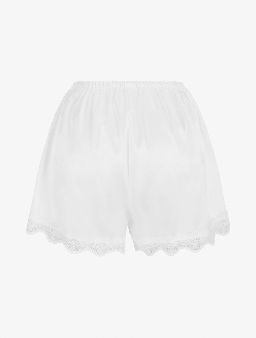 Ensemble caraco et short de pyjama satiné - Blanc - 5