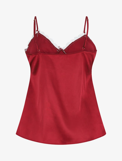 Ensemble caraco et short de pyjama satiné - Bordeaux - 2