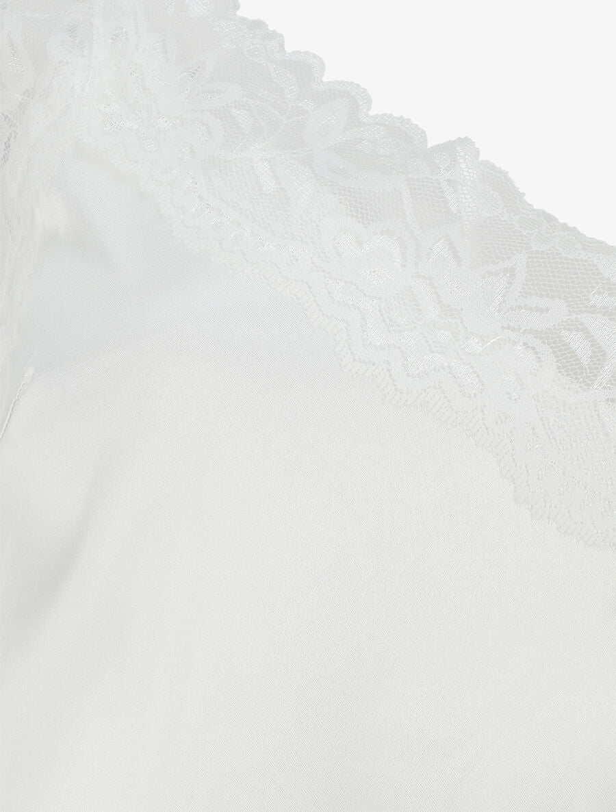 Ensemble caraco et short de pyjama à dentelle - Blanc - 3