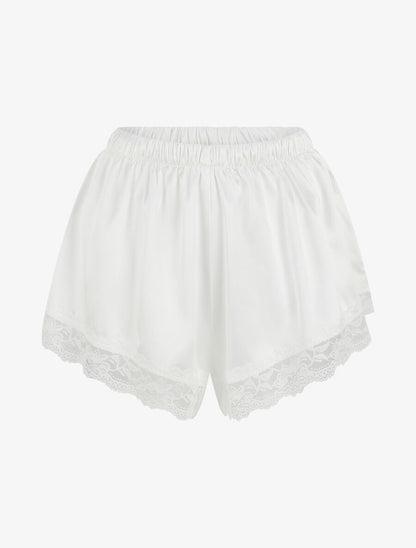 Ensemble caraco et short de pyjama à dentelle - Blanc - 4