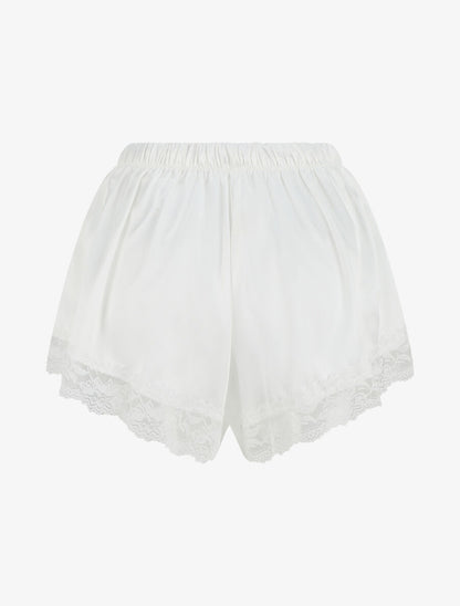 Ensemble caraco et short de pyjama à dentelle - Blanc - 5