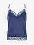 Ensemble caraco et short de pyjama à dentelle - Marine - 1