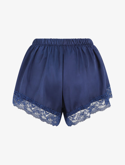 Ensemble caraco et short de pyjama à dentelle - Marine - 5