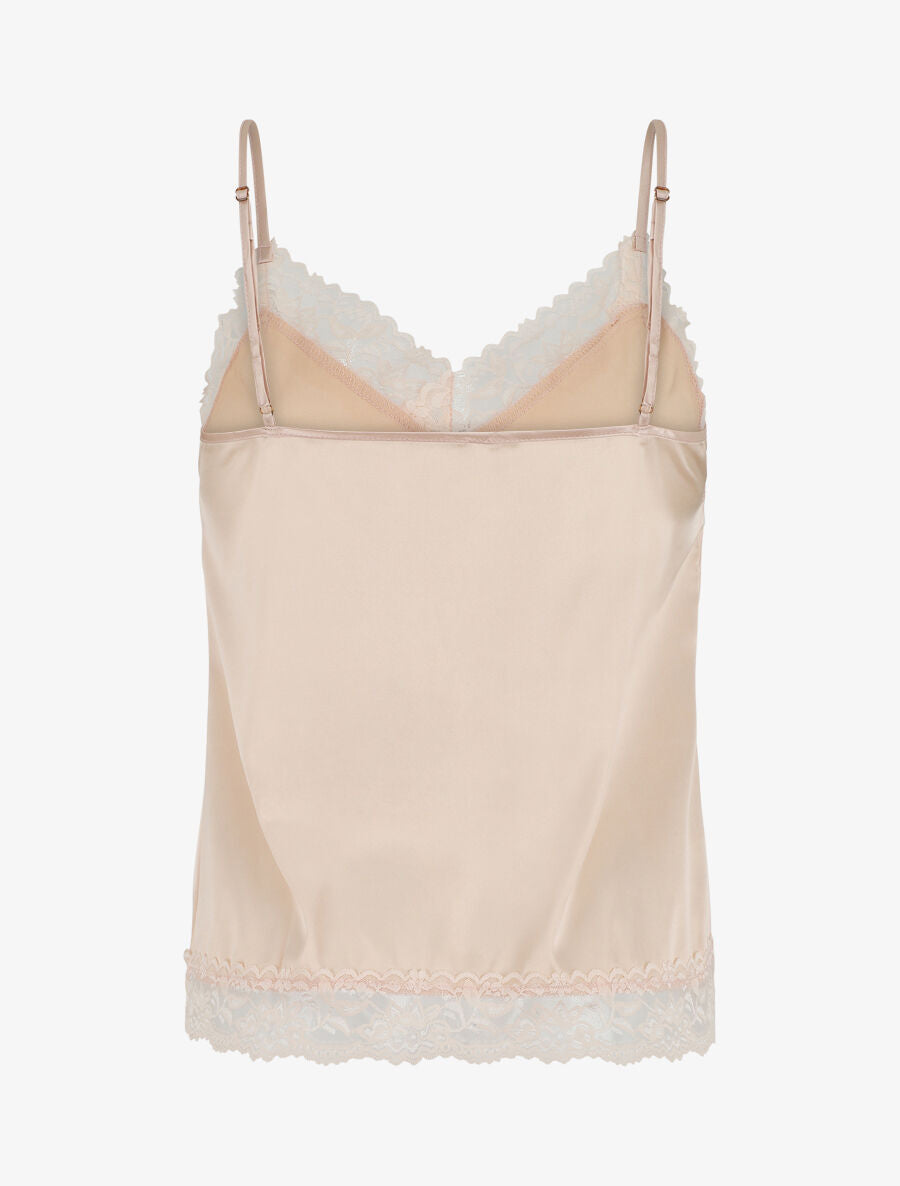 Ensemble caraco et short de pyjama à dentelle - Beige rosé - 2