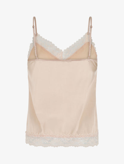 Ensemble caraco et short de pyjama à dentelle - Beige rosé - 2