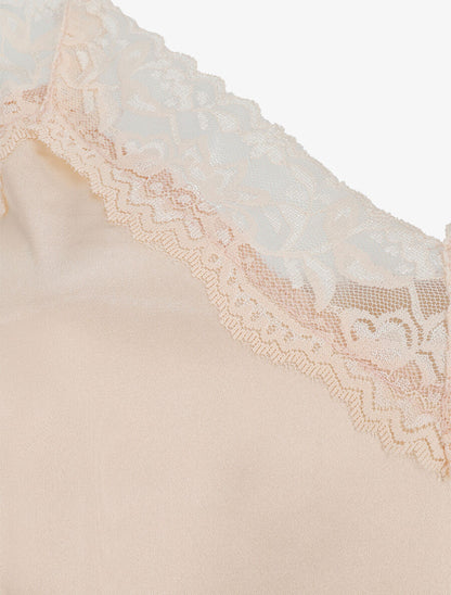 Ensemble caraco et short de pyjama à dentelle - Beige rosé - 3