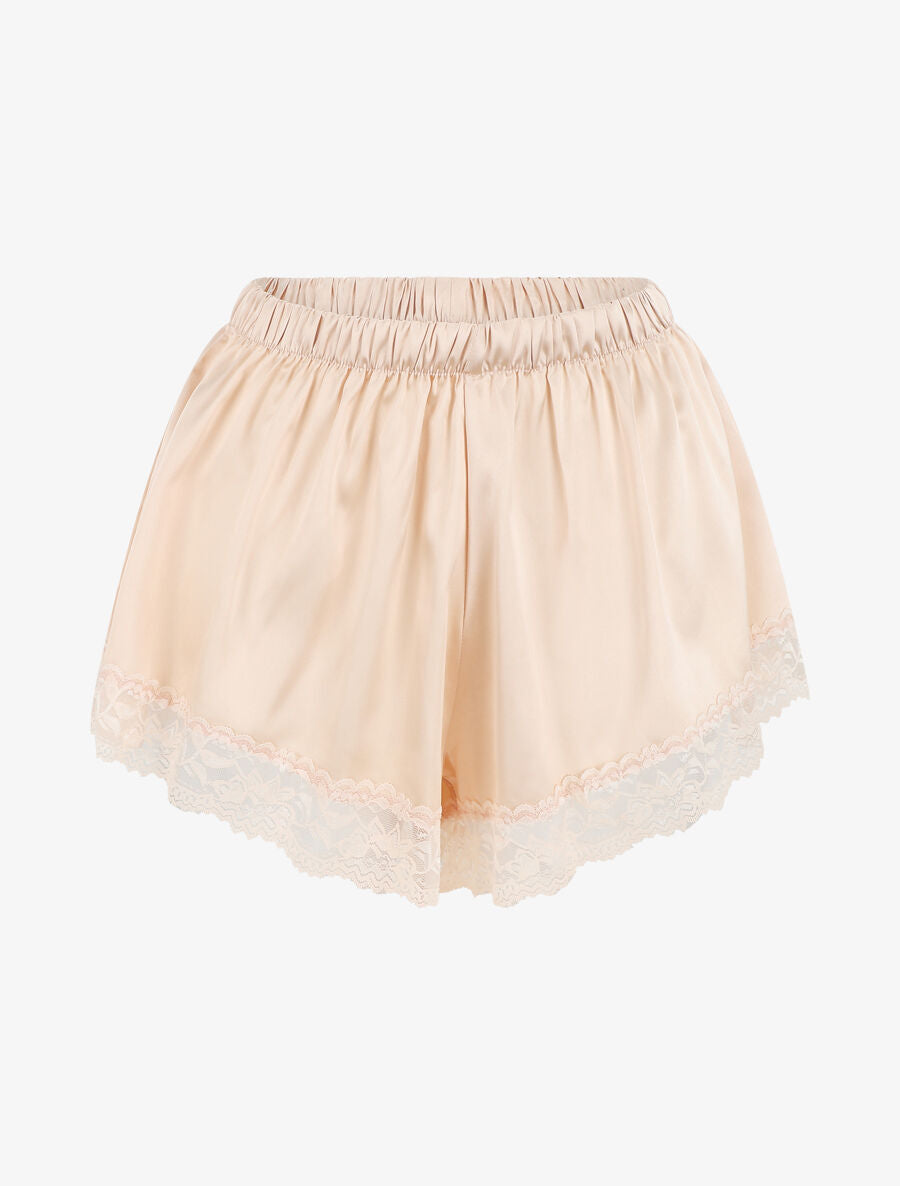 Ensemble caraco et short de pyjama à dentelle - Beige rosé - 4