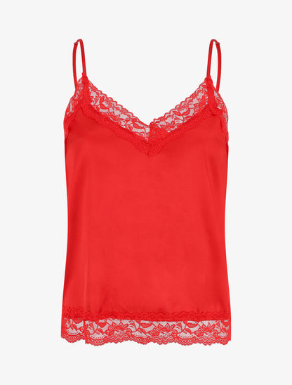 Ensemble caraco et short de pyjama à dentelle - Rouge - 6