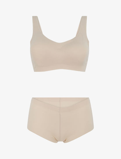 Ensemble brassière et shorty invisibles - Beige - 2