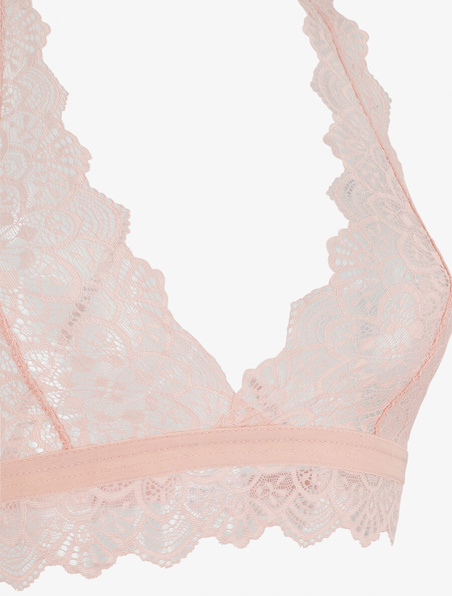 Ensemble soutien-gorge et shorty en dentelle - Rose - 4